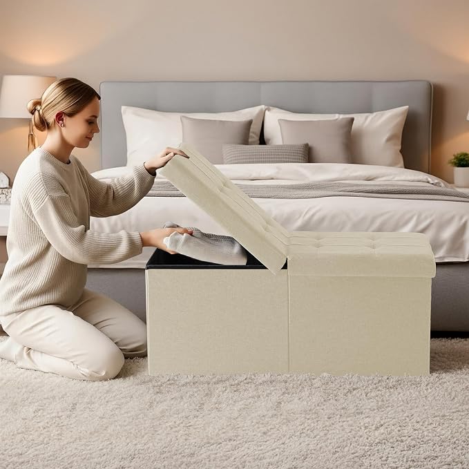30.5-INCH Storage Ottoman Bench, Footrest - Image 2