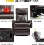 Trustyue Swivel Rocker Recliner Chair, 360° Swivel Recliner - Image 4
