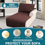 Turquoize 100% Waterproof Sofa Covers Chaise Lounge L Shape Sofa Protector - Image 2