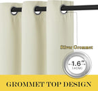 NICETOWN Room Darkening Beige Curtains - Image 2