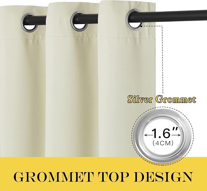 NICETOWN Blackout Beige Curtain - Image 2