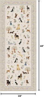 Beige Hallway Runner Rug 2x5 for Bedroom Kitchen | Ultra-Thin;Boho Style;Non - Image 2