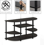 Furinno JAYA Simple Design Corner TV Stand, Espresso/Black - Image 5