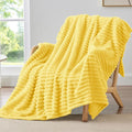 BEDELITE Ribbed Twin Blanket for Couch & Bed, Custard Yellow, Warm Yet by BEDELITE