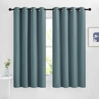 NICETOWN Greyish Blue Blackout Curtains 63 inches Long, Grommet Room Darkening by NICETOWN
