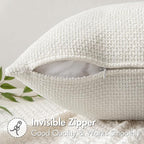 MIULEE Decorative Couch Throw Pillow Covers 18x18 in Pure White 2 Pack | Modern - Image 5