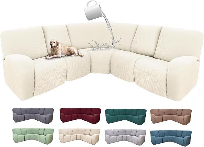 100% Waterproof Sectional Recliner Couch Covers by ROFASVCO