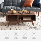 mopio Ensley Dual-Side Storage Coffee Table – Mid Century Modern Fluted Wood - Image 6