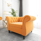 Living Room Chair, Modern Velvet Chesterfield Sofa Chair, Mid Century Single - Image 3