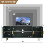 ARTPOWER TV Stand with Storage, Under TV Cabinet with Glass Door, TV Console - Image 2