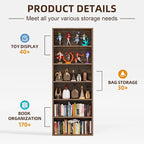Furniwell 71" Tall Bookcase Bookshelves, 6 Tier Floor Standing Bookcases Open - Image 6