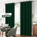 Yakamok Dark Green Linen Textured Curtains 96 Inches Long - Image 7