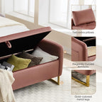 65" End of Bed Storage Bench, Modern Storage Benches - Image 5