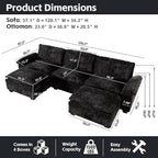 mestyl Modular Sectional Sofa Comfy Cloud Couch, U Shaped 3 Deep Seat Sofa Couch - Image 2