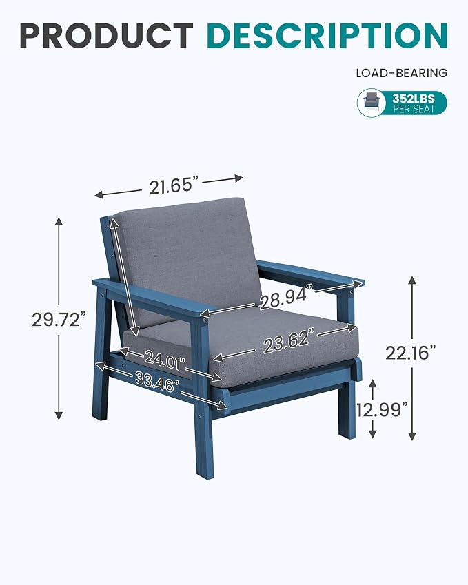 SERWALL HDPE Outdoor Couch Set of 2 - Image 2