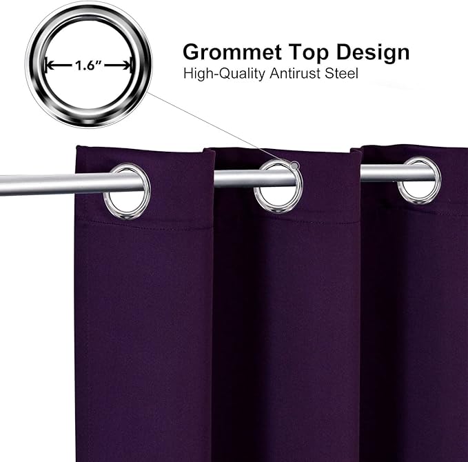 ChrisDowa Blackout Curtains for Bedroom and Living Room 63 Inches Long | 2 - Image 2
