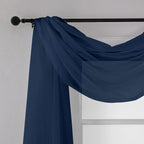 Chyhomenyc Navy Blue Sheer Scarf Valances - Image 4