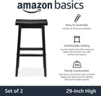 Amazon Basics Solid Wood Saddle-Seat Counter Height Bar Stools - Image 4