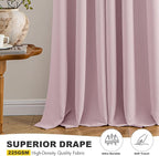 MIULEE Blackout Curtains for Bedroom 2 Panels 40 x 63 Inch Long Blush Pink | - Image 5