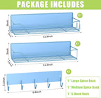 Magnetic Spice Rack for Refrigerator, 3 Pack Metal Magnet Spice Organizer Shelf - Image 2