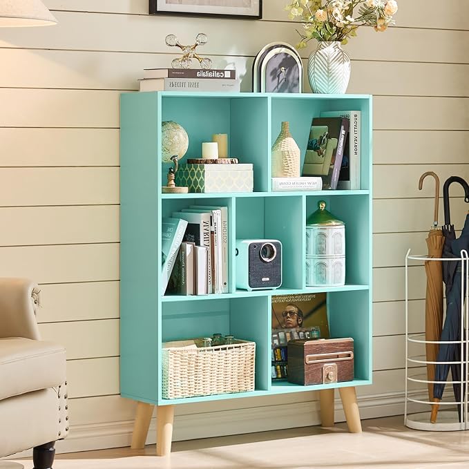 LEYAOYAO 7 Cube Bookshelf 3-Tier Bookcase - Image 3