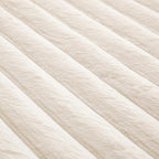 Creamy White Rabbit Striped Plush Rug 4'x6', Fluffy Faux Fur Shaggy Area Rug - Image 6