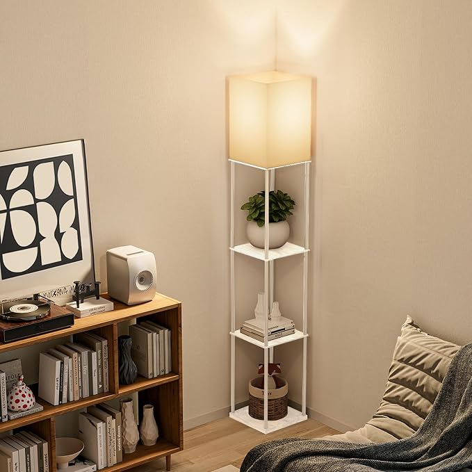 Gupuzm Floor Lamp with Shelves, Modern Square Standing Lamp with 3 Color - Image 6