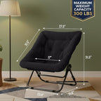 Tiita Comfy Folded Chair, Soft Faux Fur Oversized Folding Accent Chair - Image 3