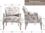 Shunzhi Floral Accent Chairs Farmhouse Upholstered Armchair Linen Reading Chair - Image 2