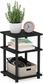 Furinno TURN-N-TUBE Side Table, 3-Tier Square Modern End Table, Open Shelves - Image 6