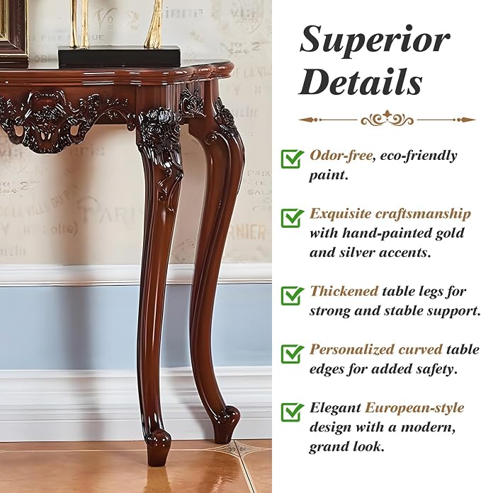 Vintage French Console Table, Wood Entryway Table - Image 5