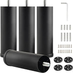 4 Pack Furniture Legs Cabinet Metal Cylinder Risers Legs M8 Screw in Support by Unknown