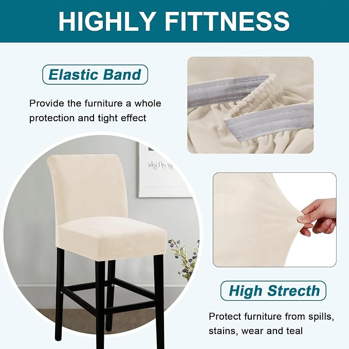 Turquoize Bar Stool Covers 4 Pack Bar Stool Covers - Image 4