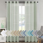 H.VERSAILTEX Linen Curtains 90 inches Long Linen Curtains/Natural Linen Blended by HVERSAILTEX