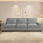 TEKAMON 100" Modular Sofa with Seats Storage, Comfy 3-Seater Chenille Fabric by TEKAMON