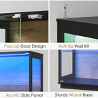 RGB Glass Display Cabinet, 5-Tier Lighted Display Case - Image 6