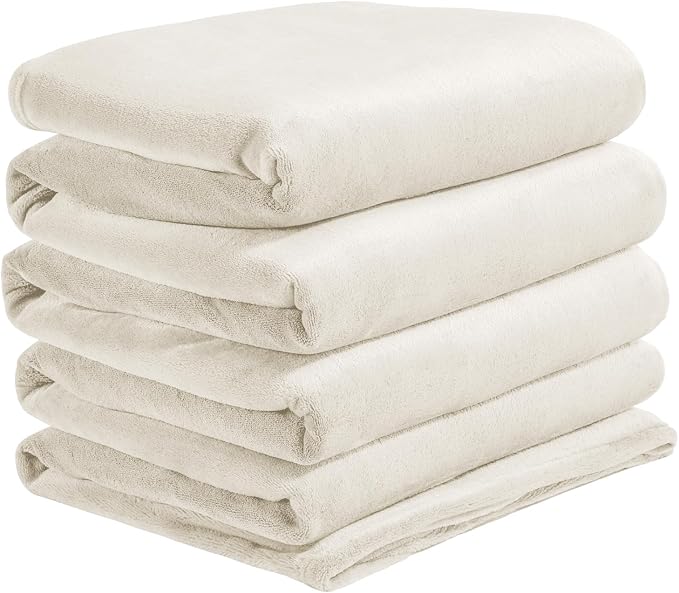 BEDELITE Fleece Blanket Soft Plush Oversized Bed Blanket Cream 120"x120" | - Image 9