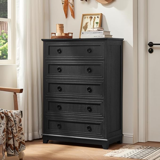 Joaxswe Farmhouse 5 Drawer Dresser - Image 6
