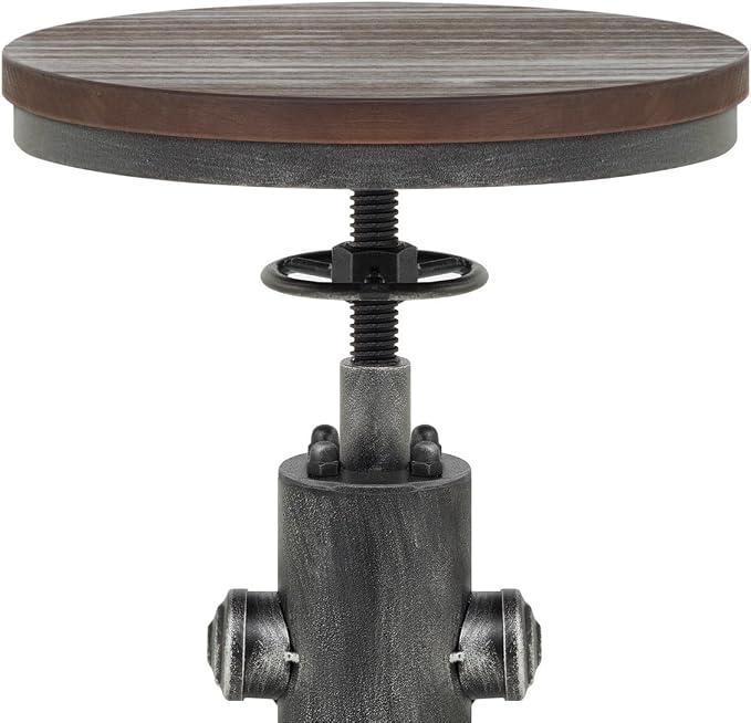 Topower Antique Vintage Industrial Barstool Solid Wood Water Pipe Fire Hydrant - Image 5