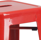 Flash Furniture Commercial Grade 30" High Backless Red Metal Indoor-Outdoor - Image 5