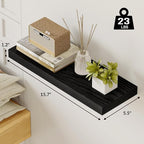 Fixwal Black Shelves, 15.7in Floating Shelves, Farmhouse Shelf Wall Decor - Image 3