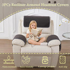 Armrest Covers - Arm Chair Covers Set of 3 Recliner Chair Covers, - Image 2