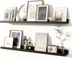 Fun Memories Picture Ledge Shelves Set of 2, 36 Inch Rustic Wall Mounted by FunMemories