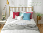 Stellhome Christmas Decorative Burlap Throw Pillow Covers Square Solid - Image 5