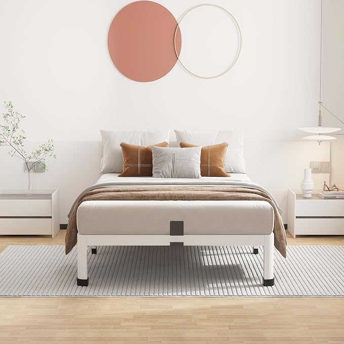 ROIL 7 Inch White Twin Bed Frame - Image 3