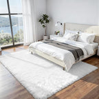 6x9 Fluffy Shag Area Rugs for Living Room Bedroom: Soft Plush Carpet White | - Image 3