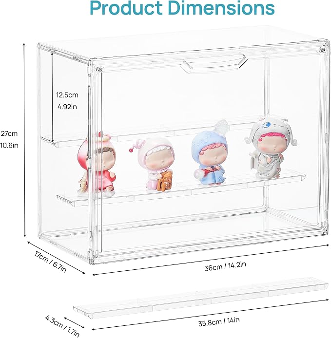 Vtopmart 2 Pack Acrylic Display Case, Stackable Figure Display Case - Image 2