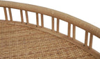 FINECASA Round Rattan Coffee Table, Modern Unique Farmhouse Tray Top Center - Image 8