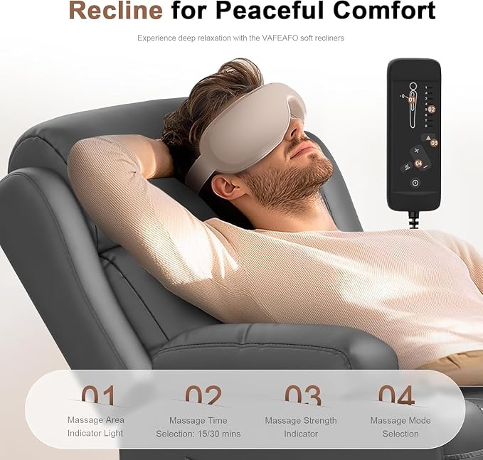 Reclining Loveseat, 55.1" RV PU Leather Wall Hugger Recliner Love Seats Sofa - Image 8