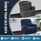 H.VERSAILTEX Velvet Stretch Recliner Couch Covers 4-Pieces Style Recliner Chair - Image 5